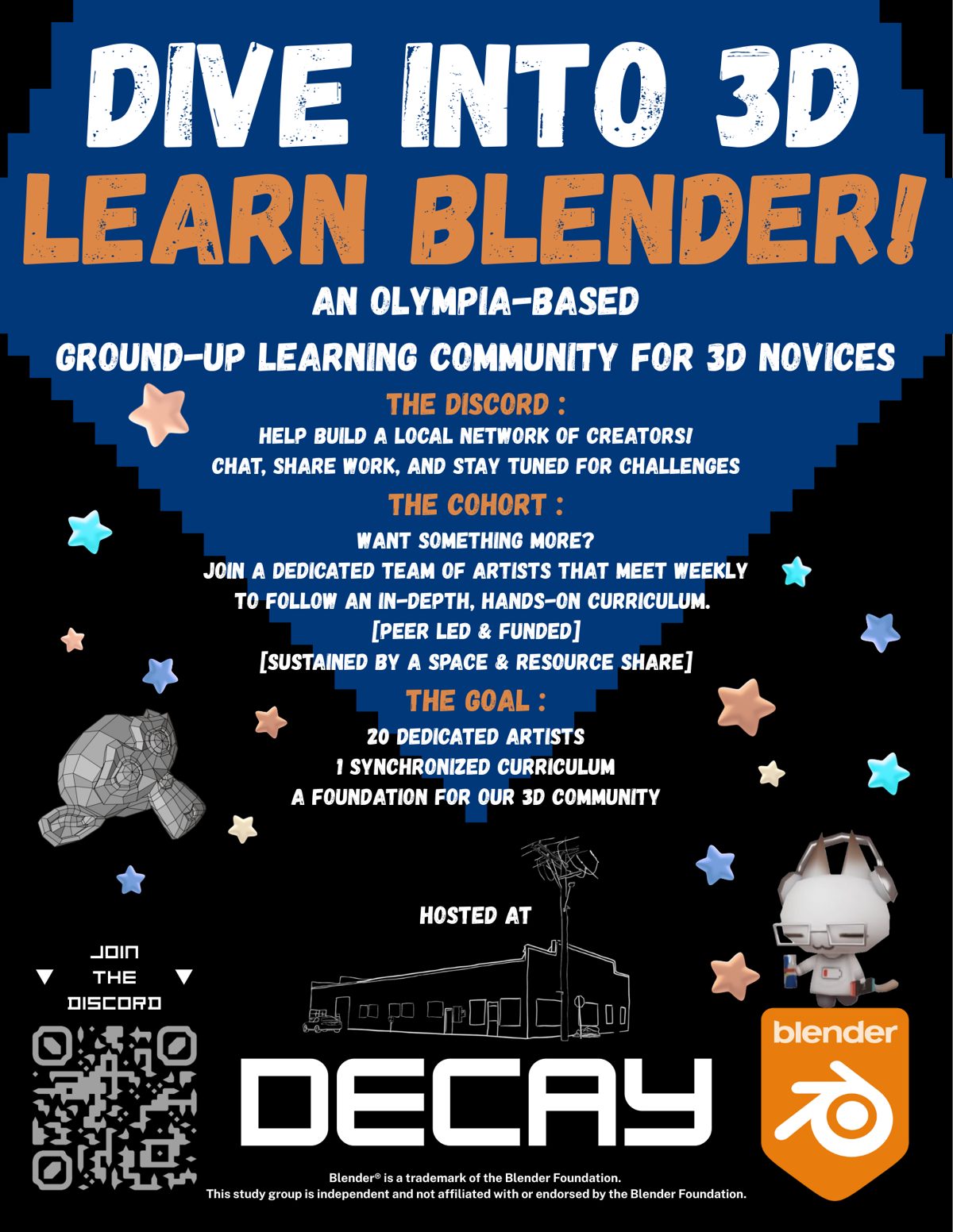Flyer for OlyLAB Blender Cohort