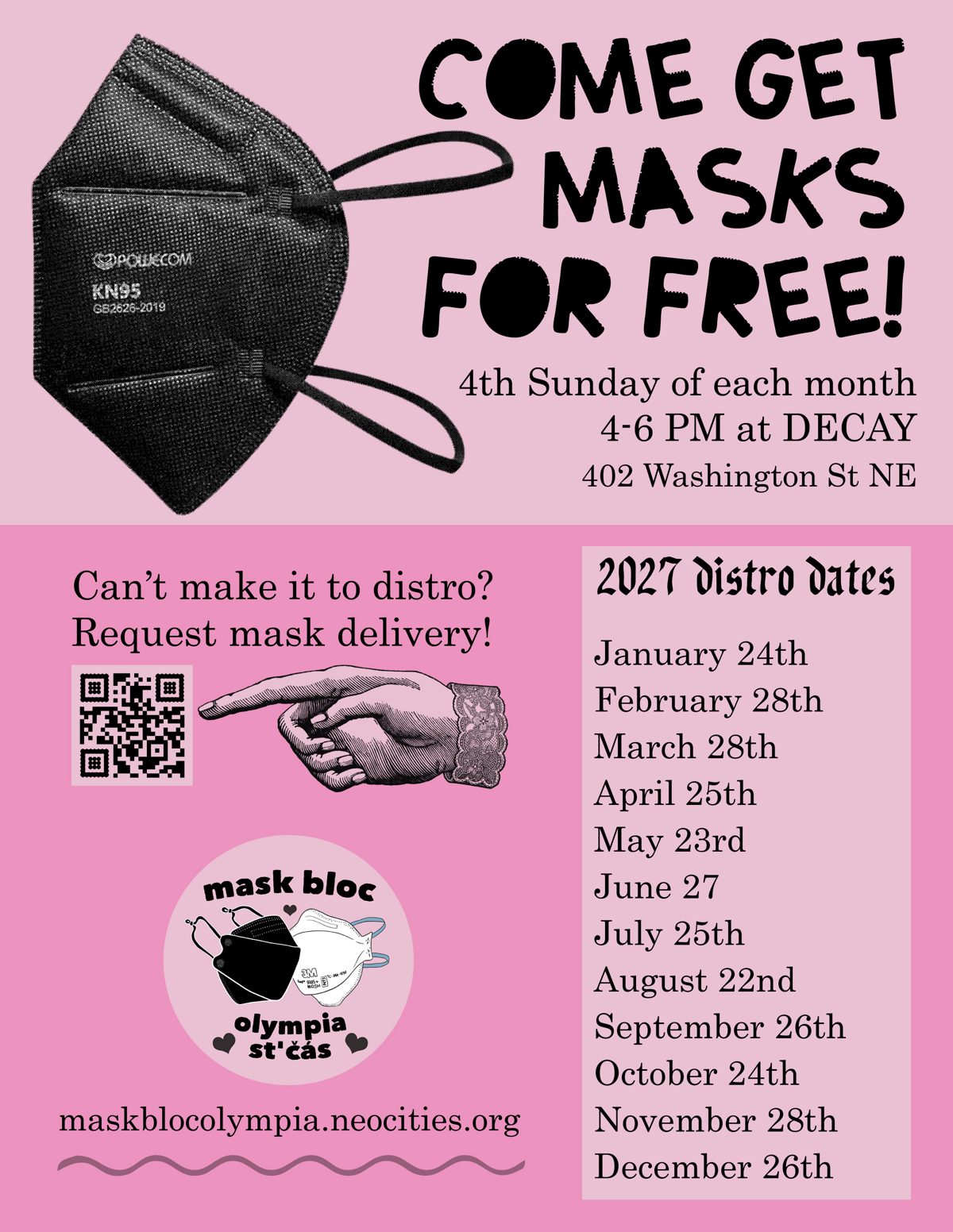 Flyer for Free Mask Distro!